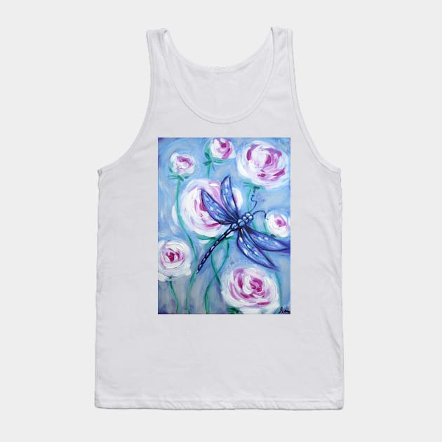 Vintage Blue Dragonfly Tank Top by irajane